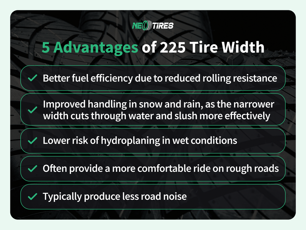 225 tire width advantages