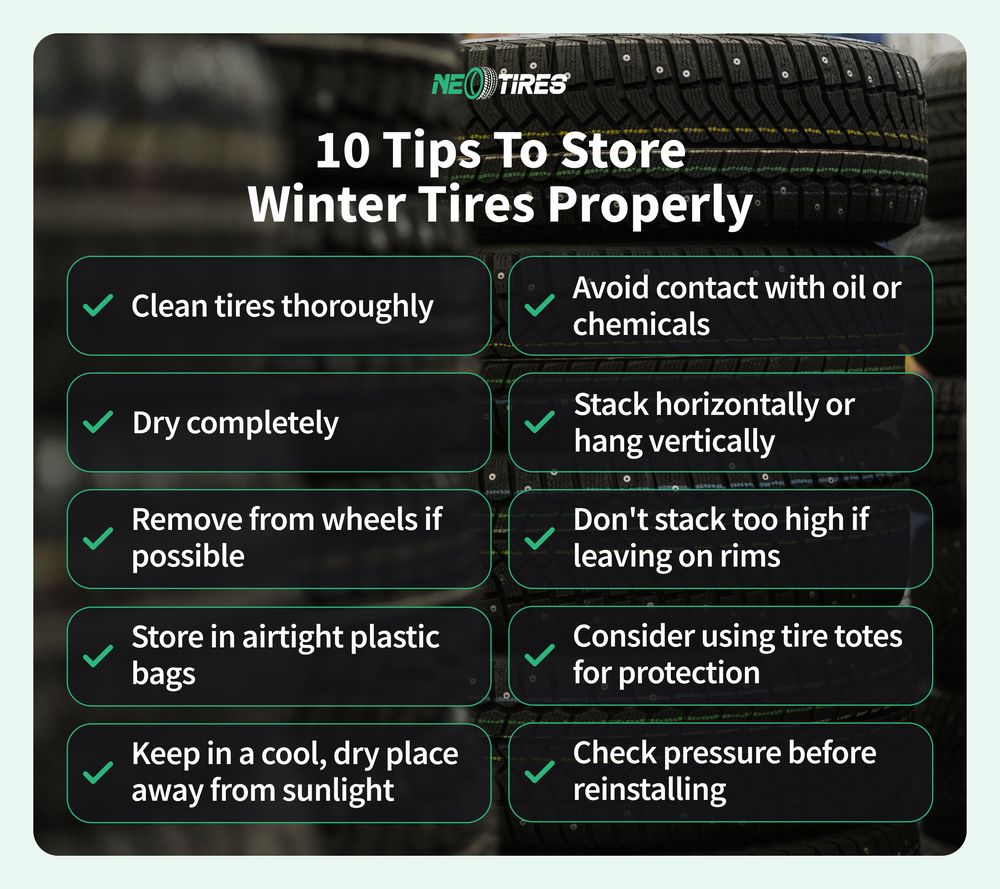 tips to store winter tires properly