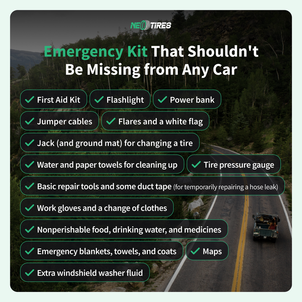 What should be in a car emergency kit?