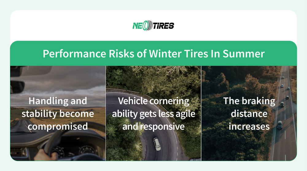 winter tires in summer: safety risks